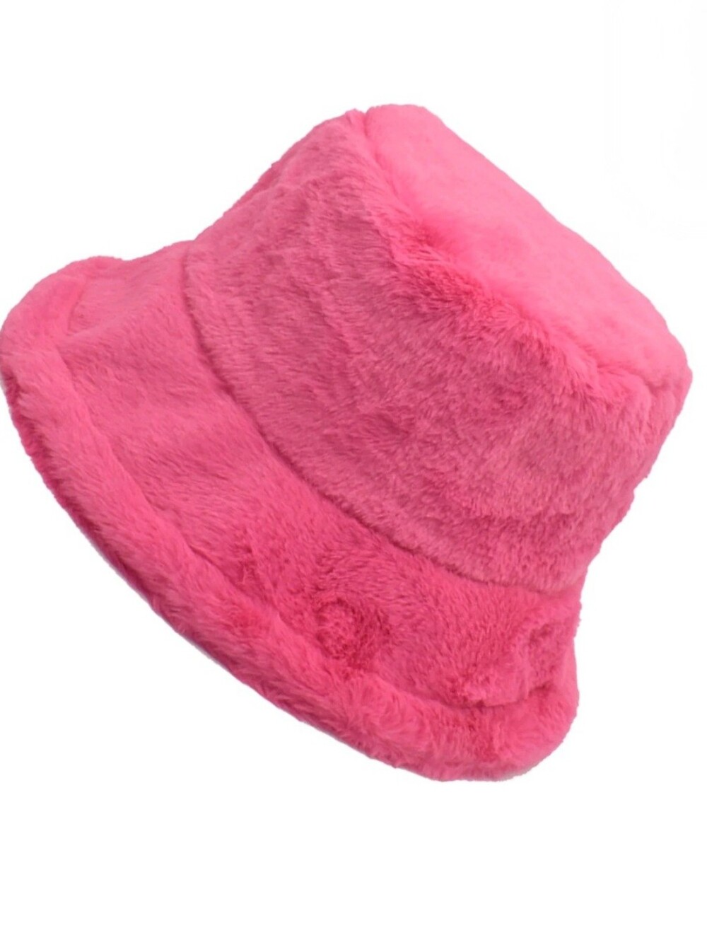 Pink Faux Fur Bucket Hat